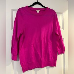 NWOT JCREW FUCHSIA SWEATER SIZE XL
